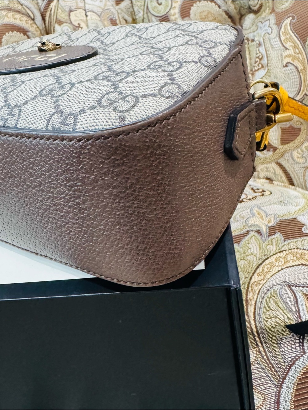 GUCCI GG Supreme Monogram Web Neo Vintage Camera Bag Beige New Acero Crop - Picture 12 of 15